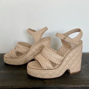 Chanel Quilted Chain Wedges